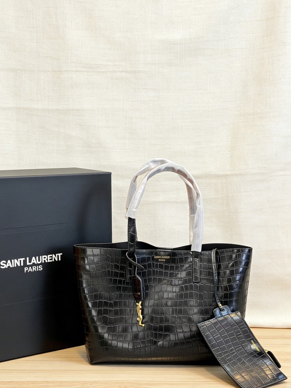 YSL Shopping Large Leather Tote Bag